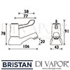 Bristan Lever Basin Taps 3 Inch Levers Bathroom Tap Dimensions